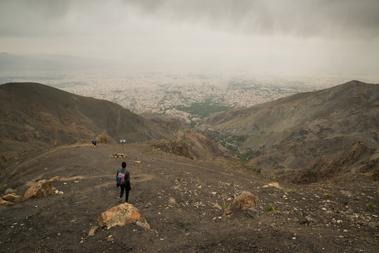 Trek to Tochal Mountain from Darband village in northern Tehran, Iran
