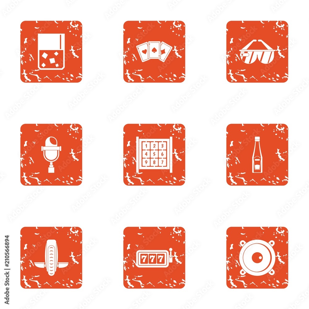 Poster triumphant icons set. grunge set of 9 triumphant vector icons for web isolated on white background