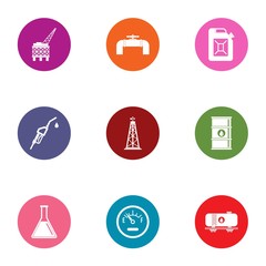 Fototapeta premium Chemical compound icons set. Flat set of 9 chemical compound vector icons for web isolated on white background