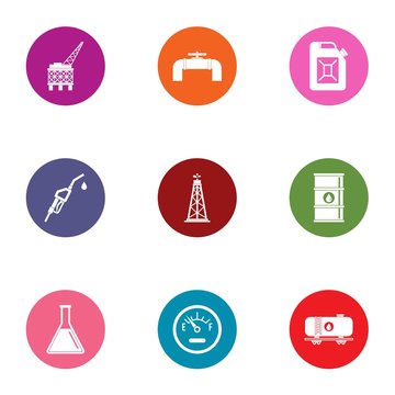 Chemical compound icons set. Flat set of 9 chemical compound vector icons for web isolated on white background
