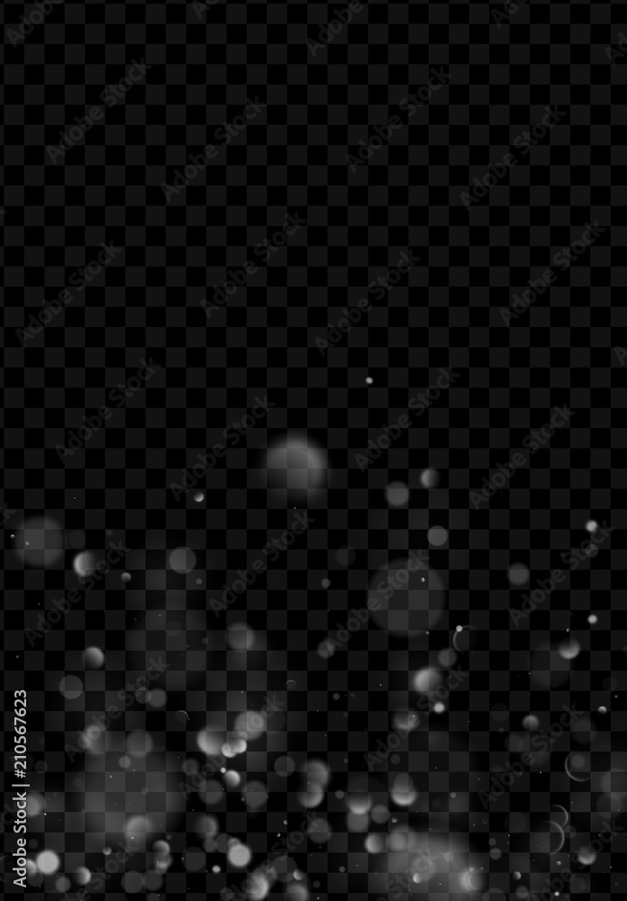 Wall mural bokeh light isolated on transparent background. realistic magical effect