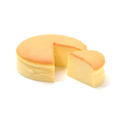 Butter cheesecake homemade isolate on white background