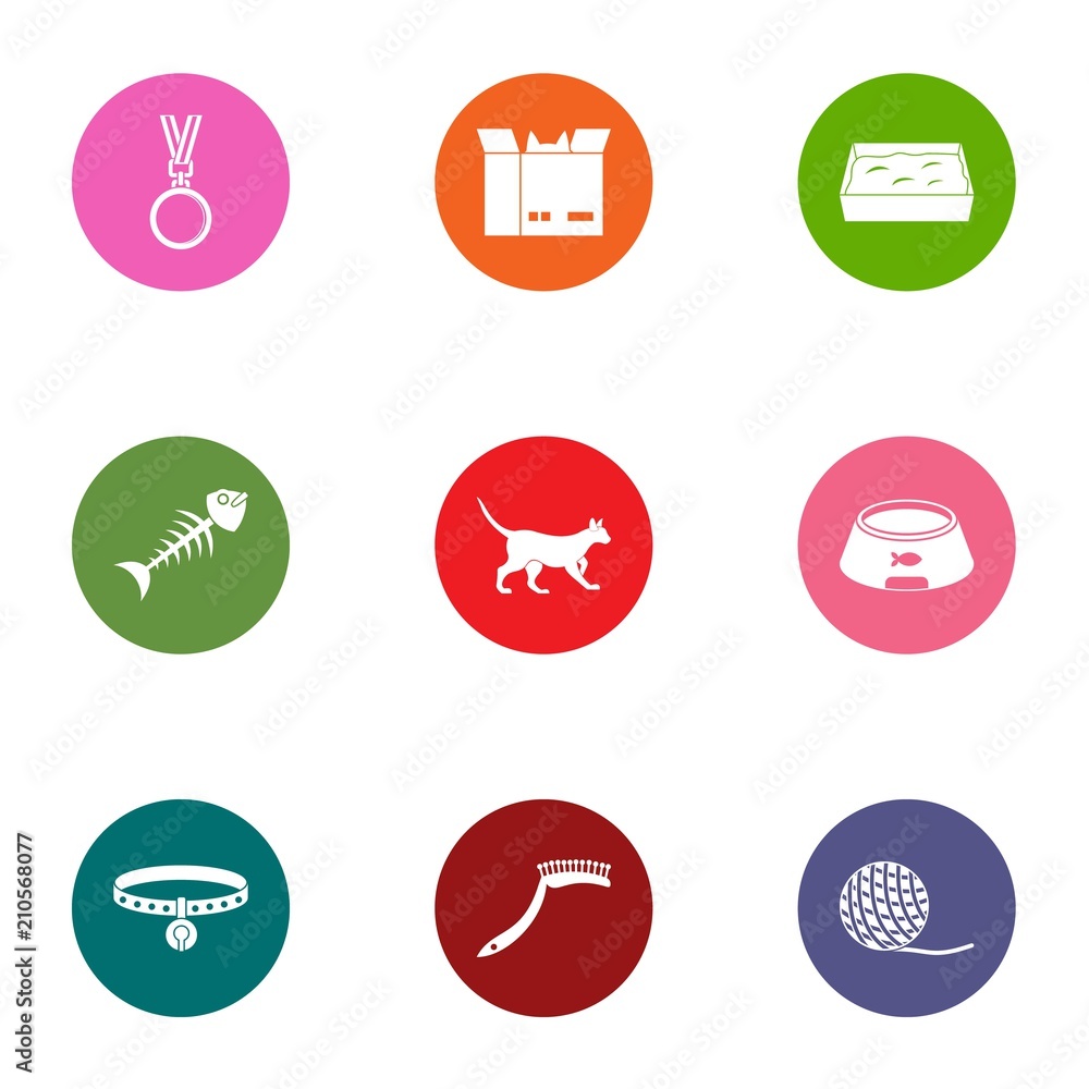 Aufkleber zoological icons set. flat set of 9 zoological vector icons for web isolated on white background