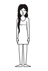 beautiful and young woman character vector illustration design