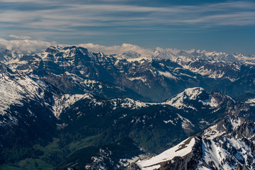 Fototapeta na wymiar Santis. Swiss sky alps panorama