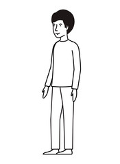 young man avatar character vector illustration design
