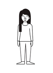 beautiful and young woman character vector illustration design