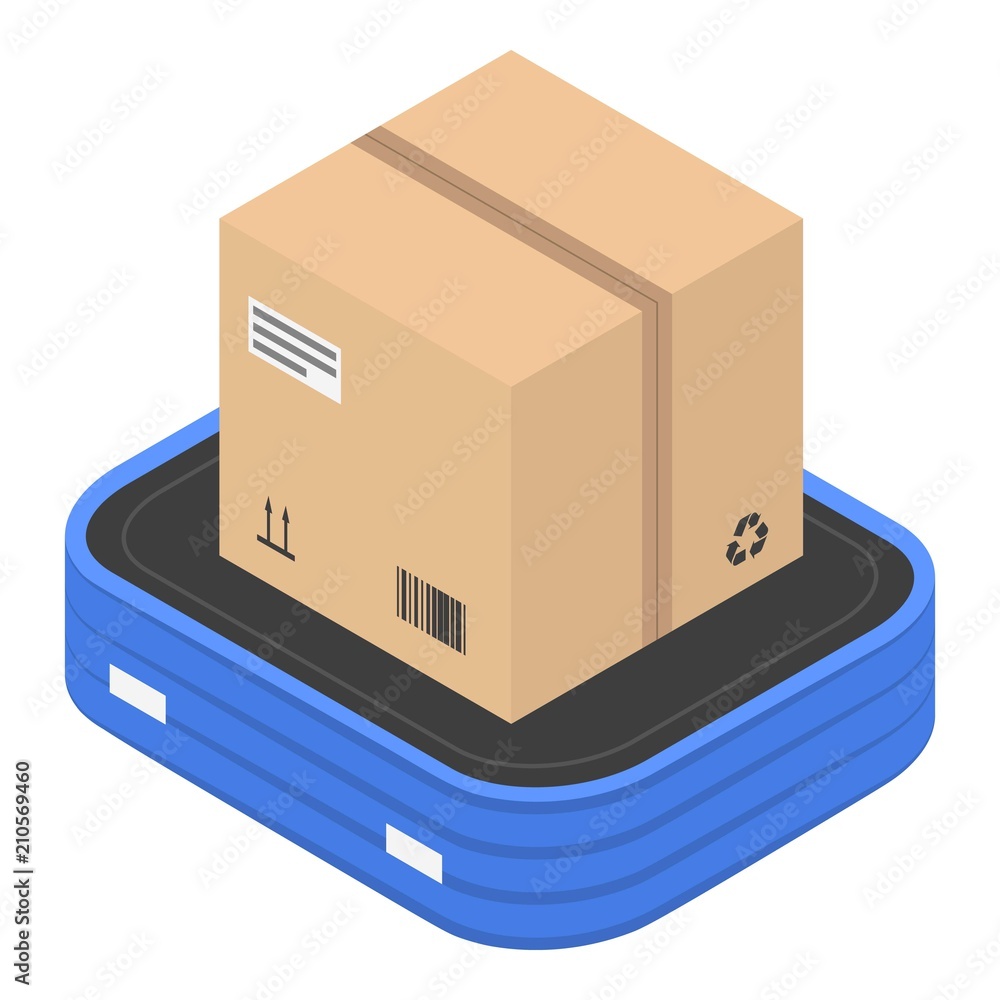 Poster delivery box icon. isometric of delivery box vector icon for web design isolated on white background