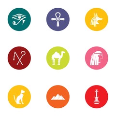 Ancient day icons set. Flat set of 9 ancient day vector icons for web isolated on white background