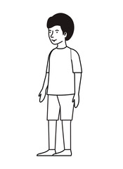 young man avatar character vector illustration design