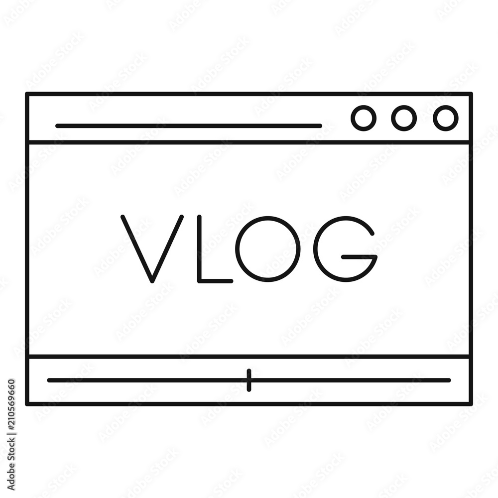Poster vlog icon. outline vlog vector icon for web design isolated on white background