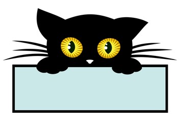 Frame with black kitten.