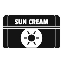 Sun cream icon. Simple illustration of sun cream vector icon for web design isolated on white background