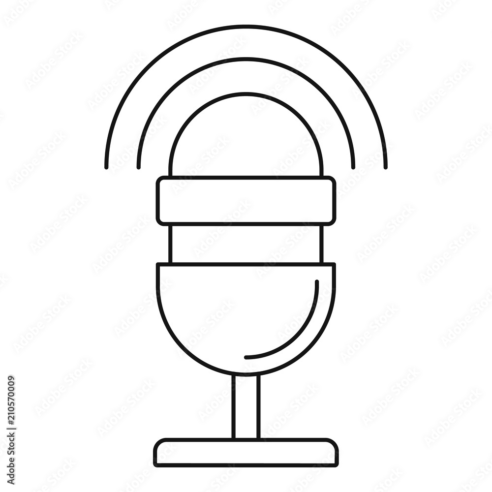 Poster studio microphone icon. outline studio microphone vector icon for web design isolated on white backg