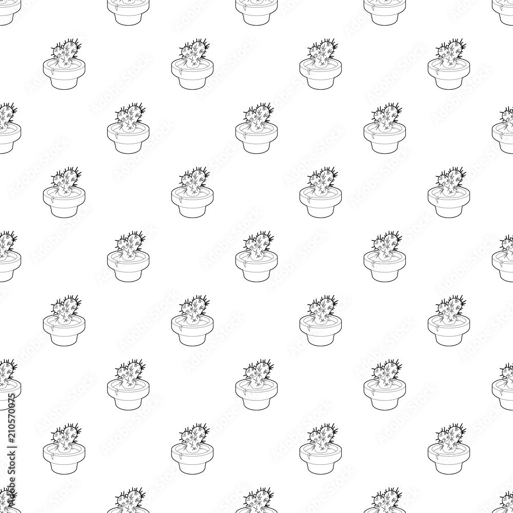 Poster cactus pattern vector seamless repeating for any web design