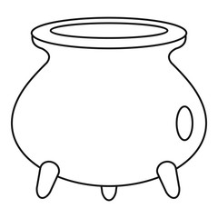 Halloween cauldron icon. Outline halloween cauldron vector icon for web design isolated on white background