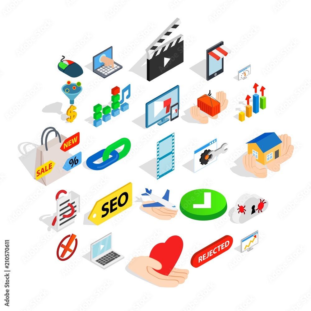 Poster precaution icons set. isometric set of 25 precaution vector icons for web isolated on white backgrou