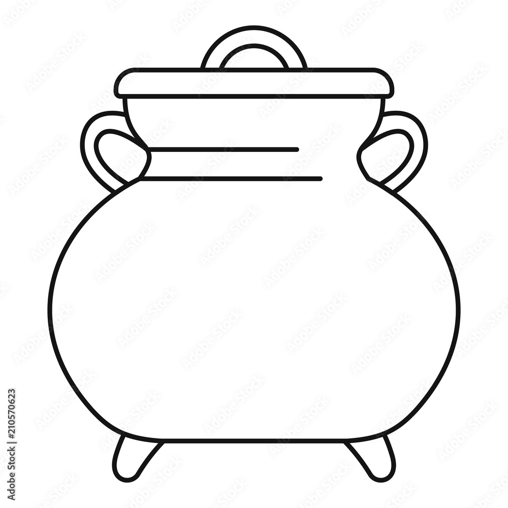 Poster cauldron kettle icon. outline cauldron kettle vector icon for web design isolated on white backgroun