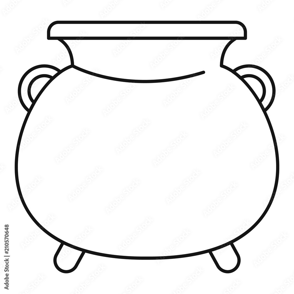 Poster cauldron pot icon. outline cauldron pot vector icon for web design isolated on white background