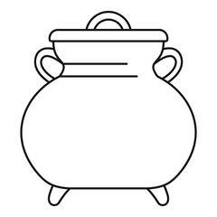 Cauldron kettle icon. Outline cauldron kettle vector icon for web design isolated on white background