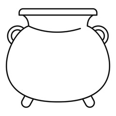 Cauldron pot icon. Outline cauldron pot vector icon for web design isolated on white background