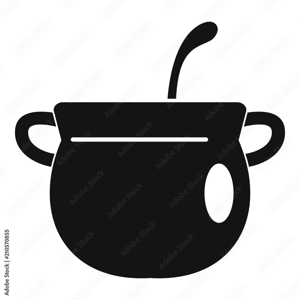 Poster magic cauldron icon. simple illustration of magic cauldron vector icon for web design isolated on wh