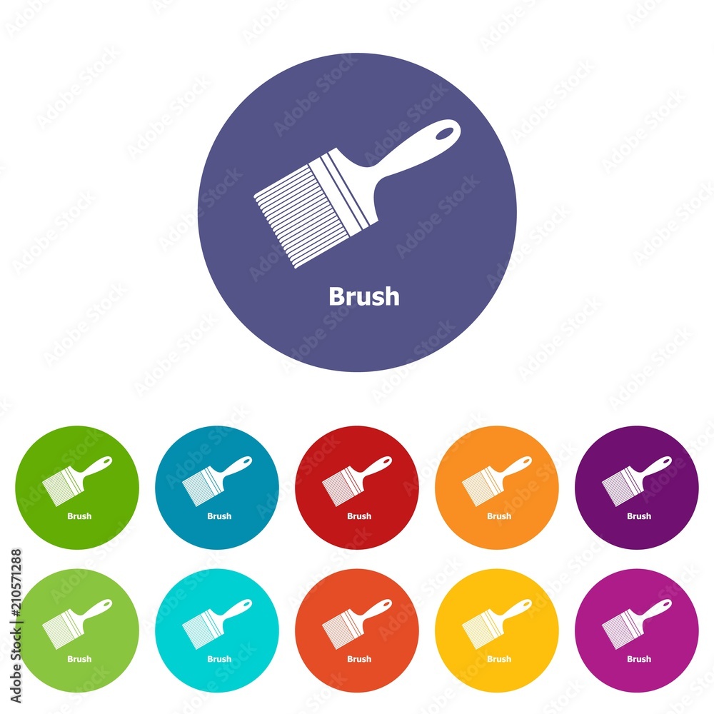 Poster brush icons color set vector for any web design on white background