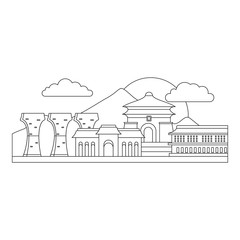 Taipei icon. Outline taipei vector icon for web design isolated on white background