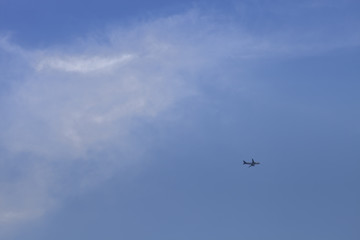 A nature of clear sky blue color with soft white cloudy 