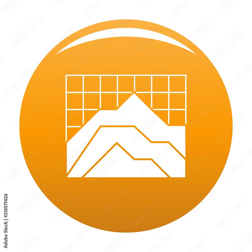 Aufkleber graph icon. simple illustration of graph vector icon for any any design orange