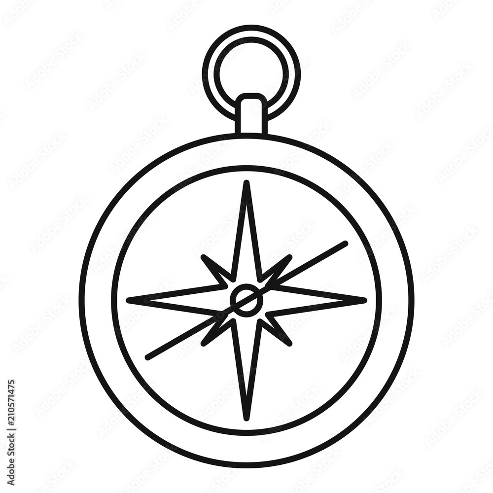 Poster compass icon. outline illustration of compass vector icon for web design isolated on white backgroun