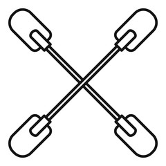 Cross paddle icon. Outline illustration of cross paddle vector icon for web design isolated on white background