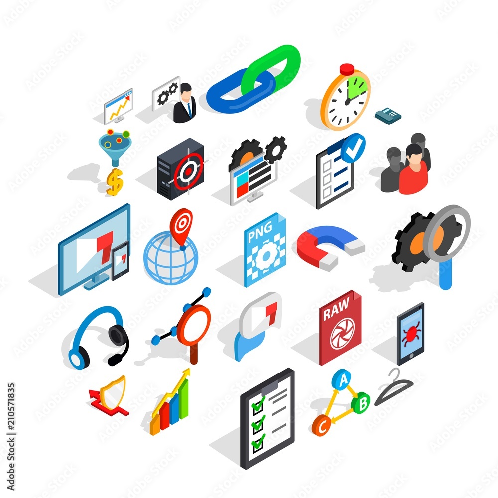 Poster guidance icons set. isometric set of 25 guidance vector icons for web isolated on white background