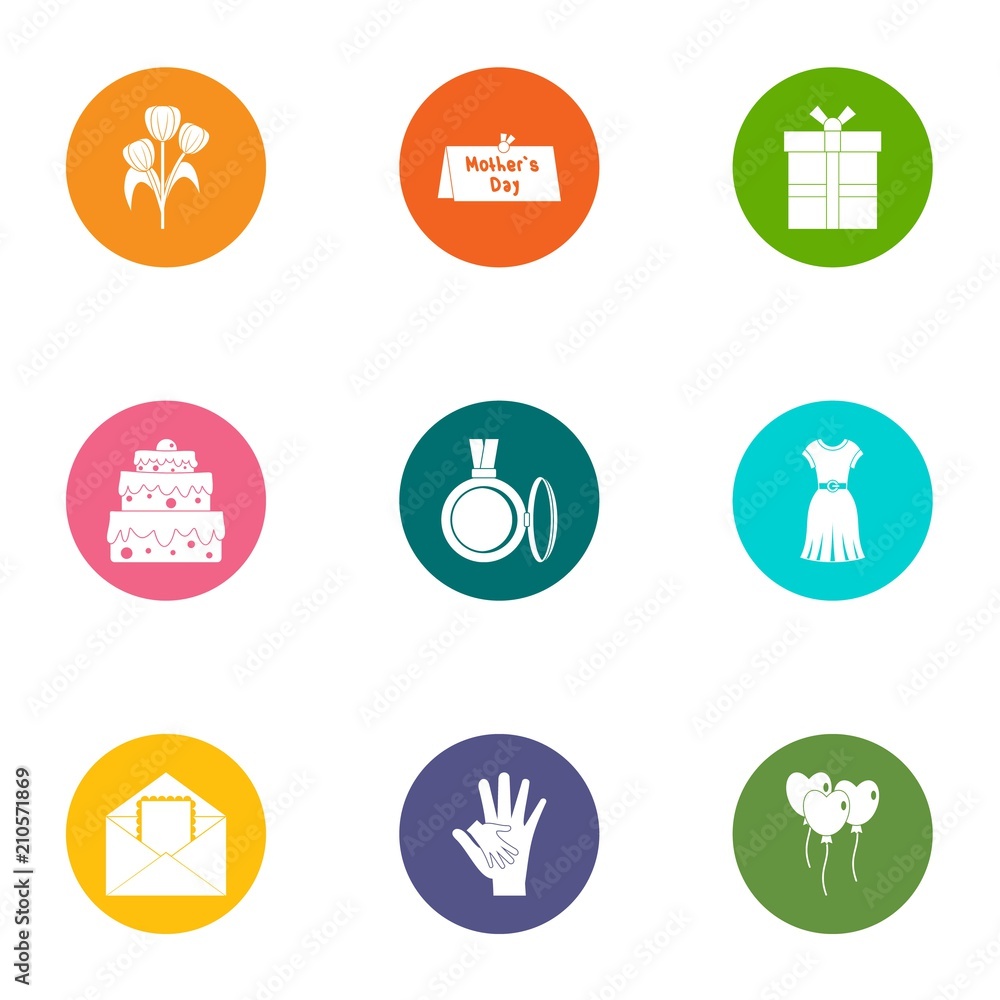 Poster close person icons set. flat set of 9 close person vector icons for web isolated on white background