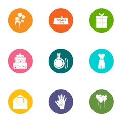 Fototapeta premium Close person icons set. Flat set of 9 close person vector icons for web isolated on white background