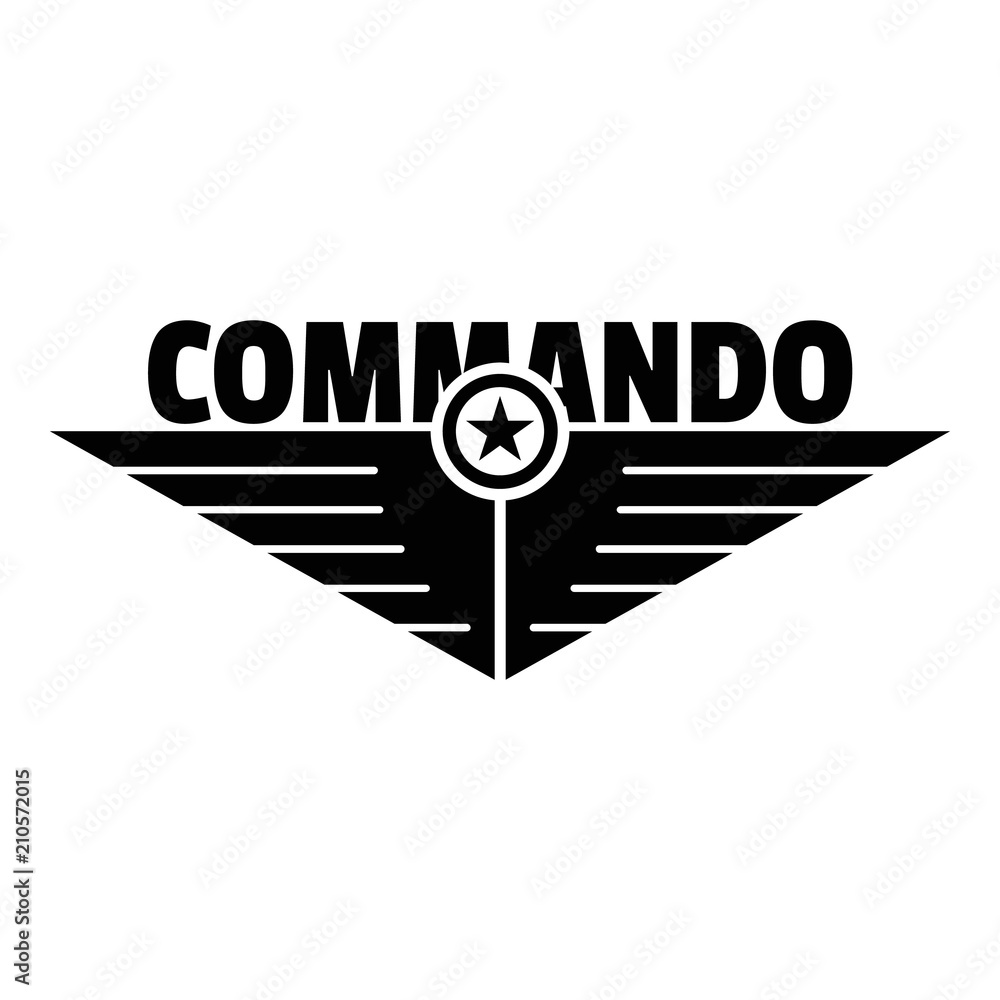 Poster commando logo. simple illustration of commando vector logo for web design isolated on white backgrou