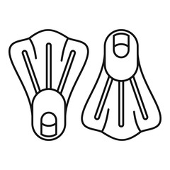 Flippers icon. Outline illustration of flippers vector icon for web design isolated on white background