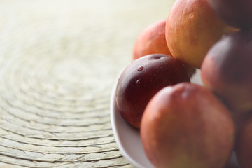 Nectarines in a plate