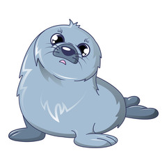 Sad walrus icon. Cartoon of sad walrus vector icon for web design isolated on white background