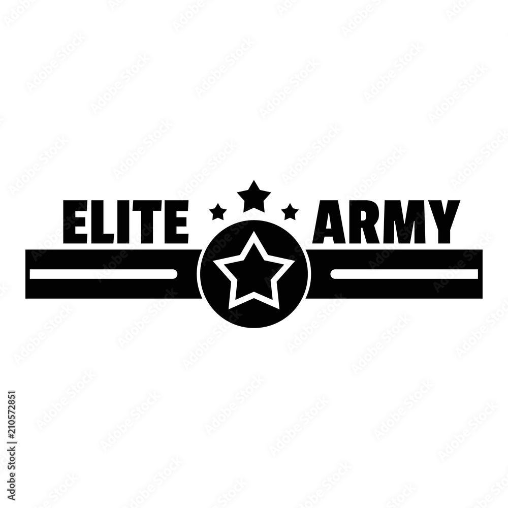 Poster elite army logo. simple illustration of elite army vector logo for web design isolated on white back