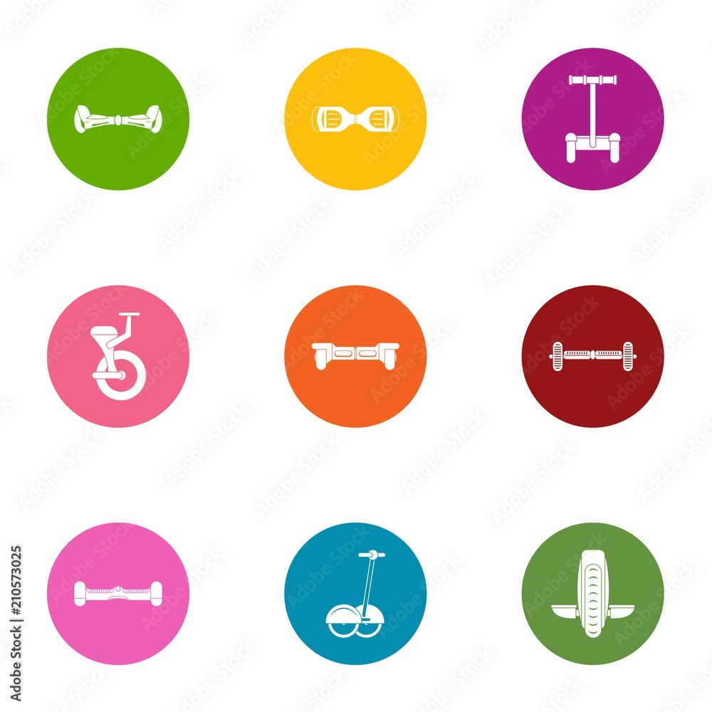 Poster riding icons set. flat set of 9 riding vector icons for web isolated on white background