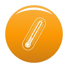 Fever thermometer icon. Simple illustration of fever thermometer vector icon for any design orange