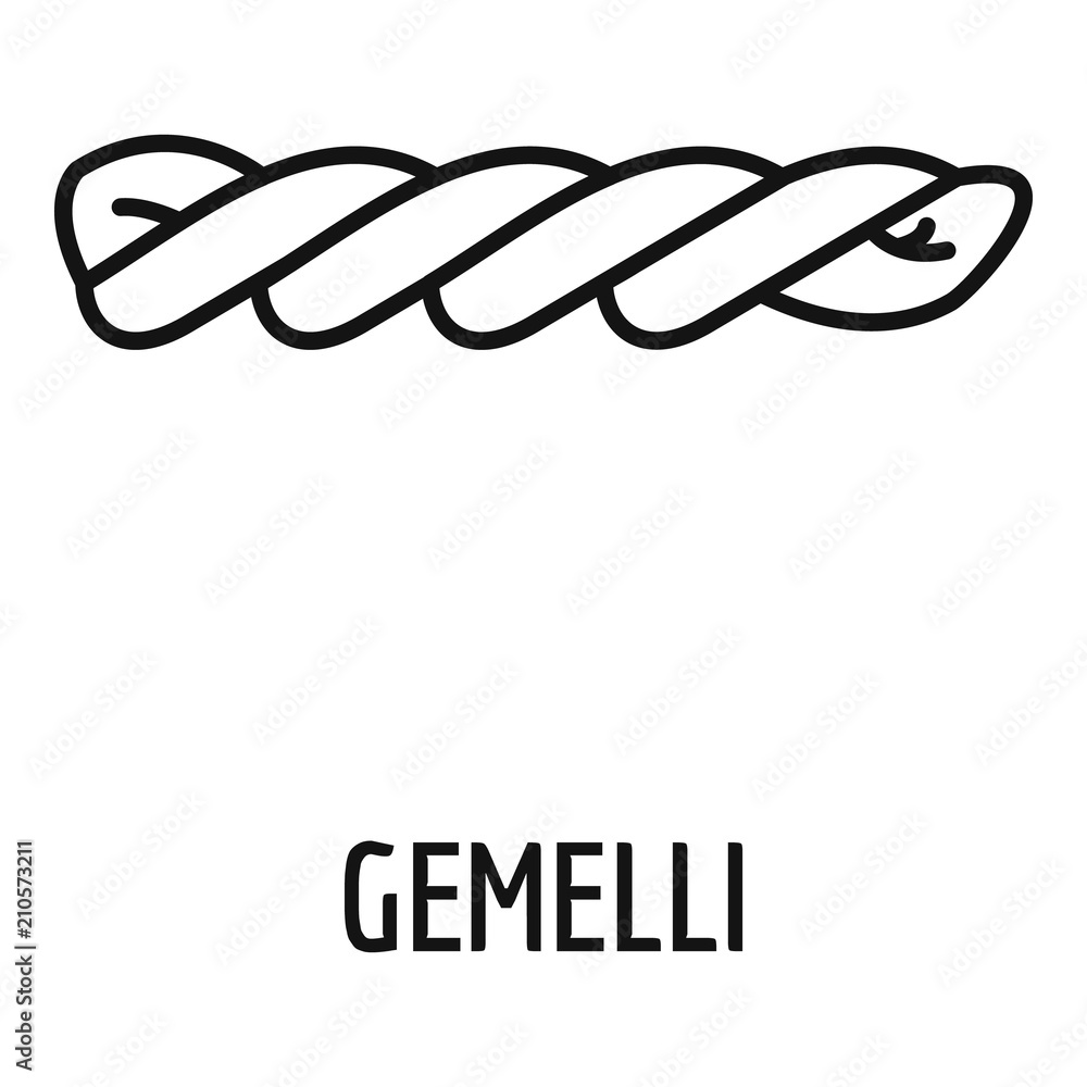 Poster gemelli icon. outline gemelli vector icon for web design isolated on white background