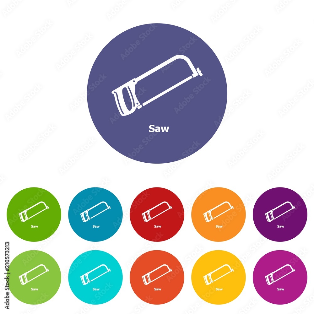 Poster saw icons color set vector for any web design on white background