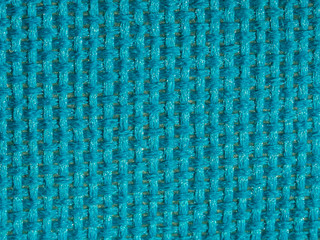 synthetic blue cloth. grid close up. macro photo