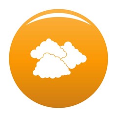 Dark cloudy icon. Simple illustration of dark cloudy vector icon for any design orange