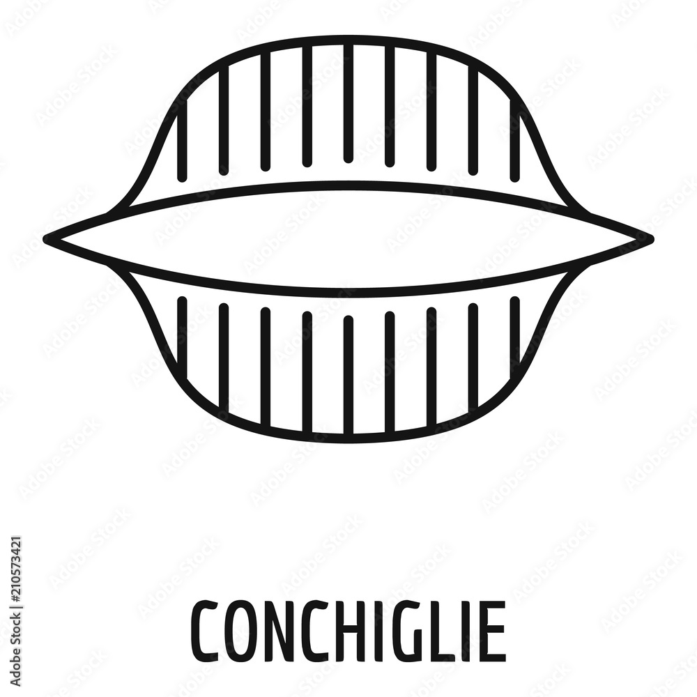 Aufkleber conchiglie icon. outline conchiglie vector icon for web design isolated on white background