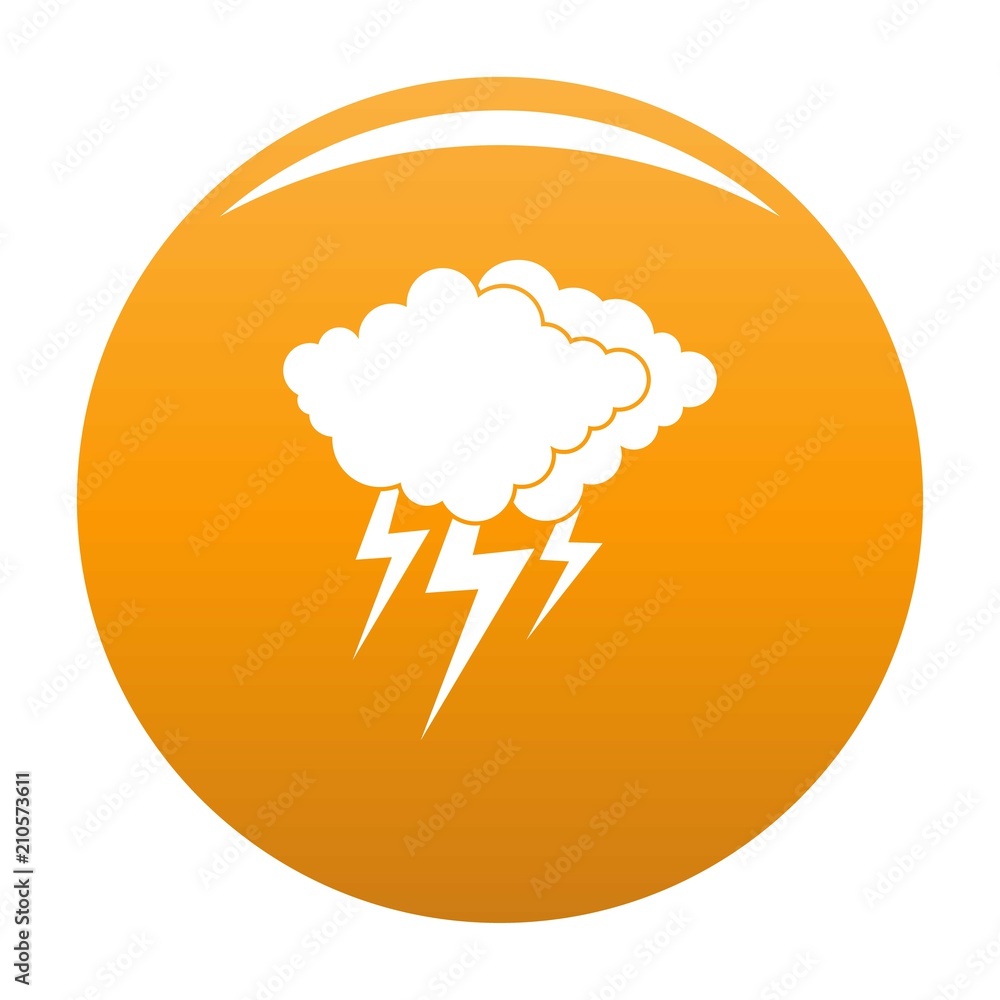 Poster cloud thunder flash icon. simple illustration of cloud thunder flash vector icon for any design oran