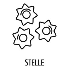 Stelle pasta icon. Outline stelle pasta vector icon for web design isolated on white background