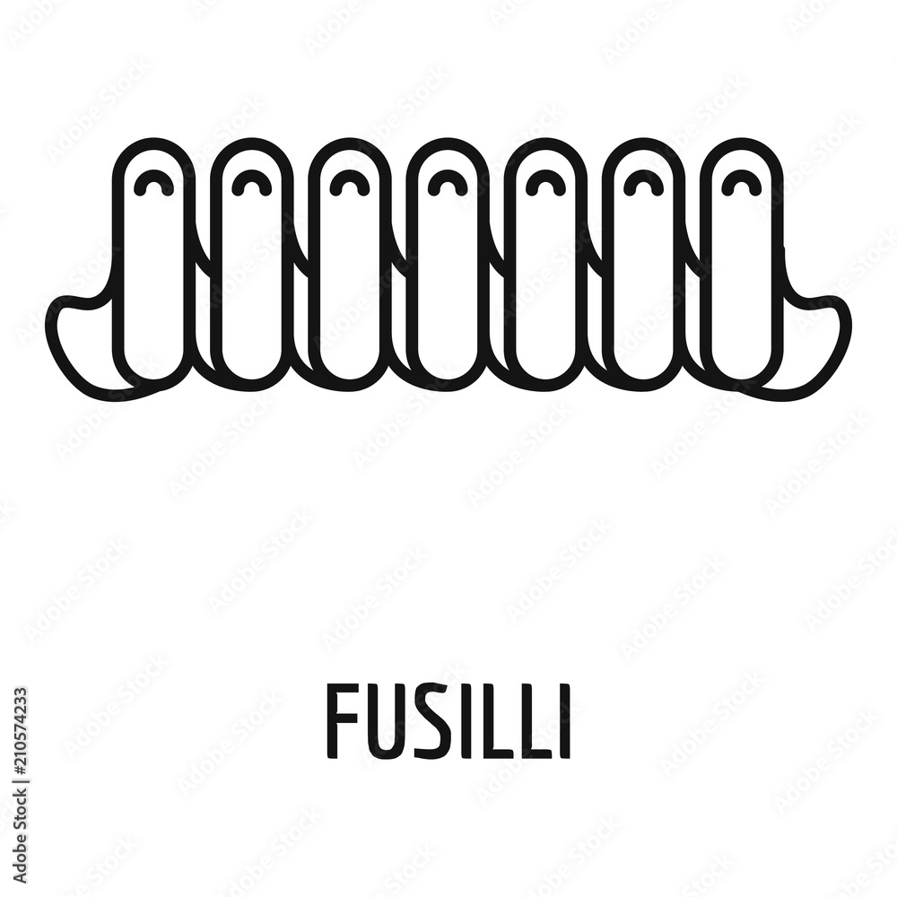 Poster fusilli icon. outline fusilli vector icon for web design isolated on white background